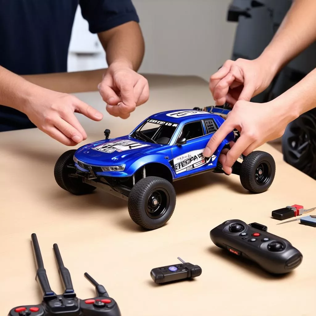 Thay bánh xe ô tô điều khiển