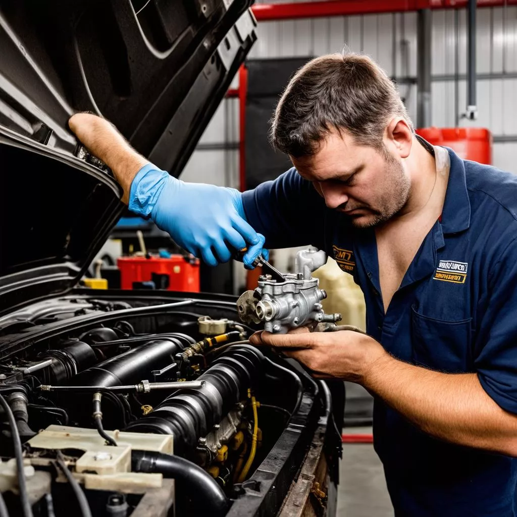 Replacing a truck power steering pump