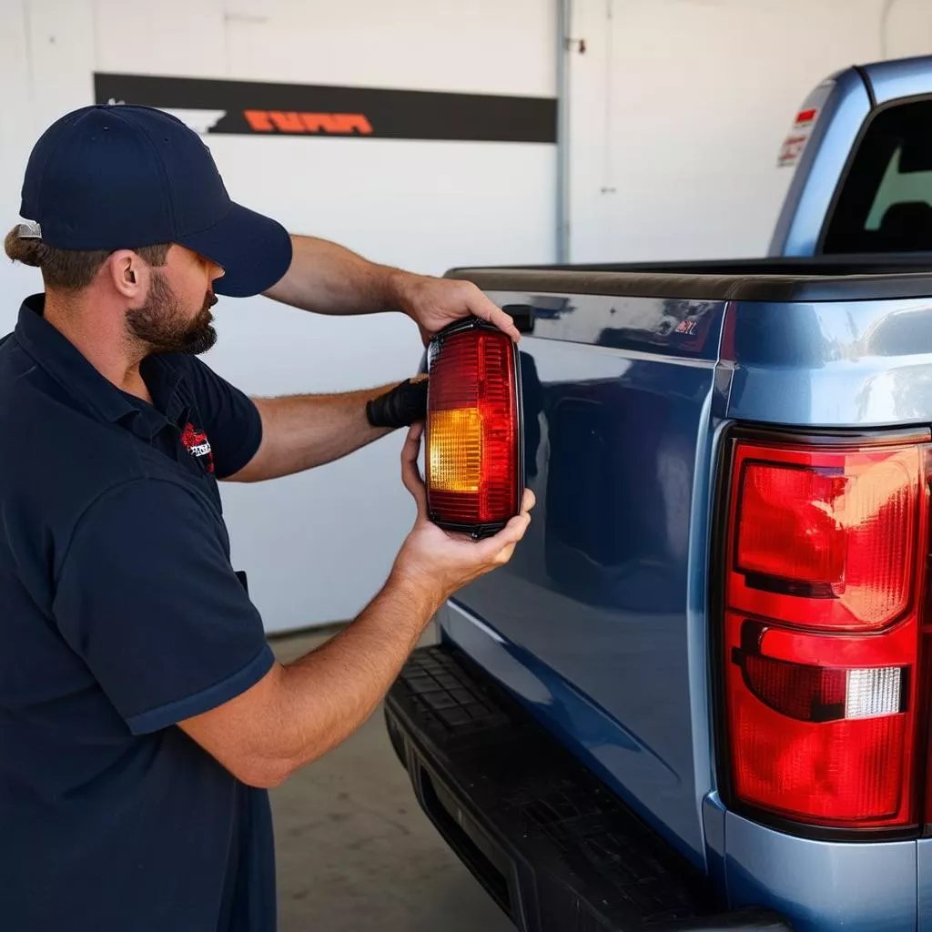 Thay bóng đèn hậu xe tải