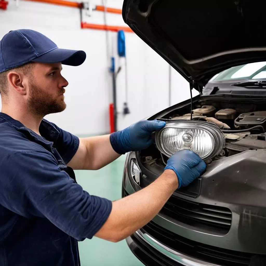 Thay bóng đèn ô tô