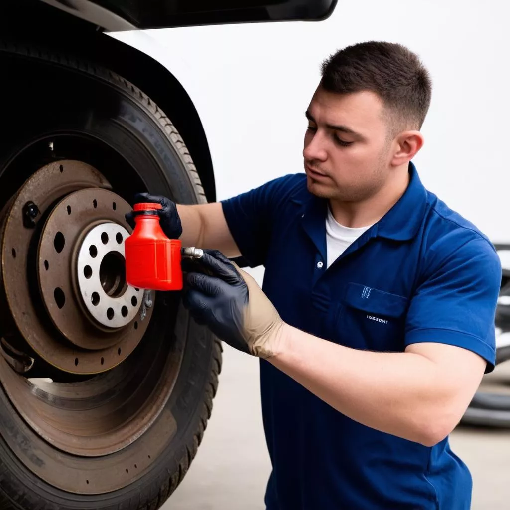 トラックのブレーキフルード交換