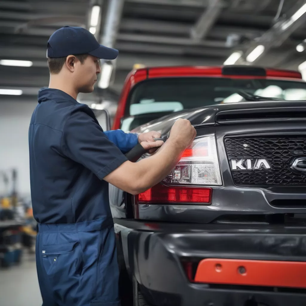 更换起亚卡车尾灯