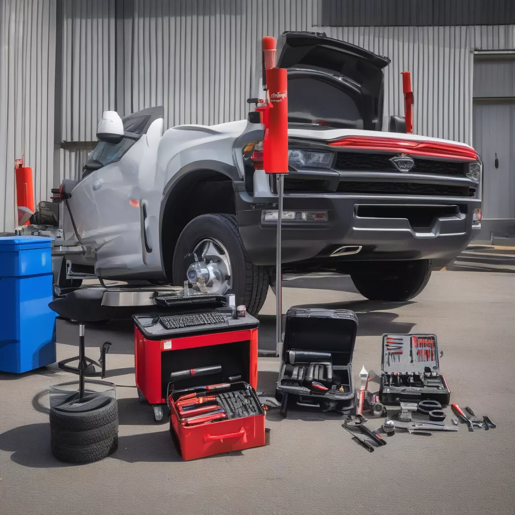Modern mobile tire repair equipment