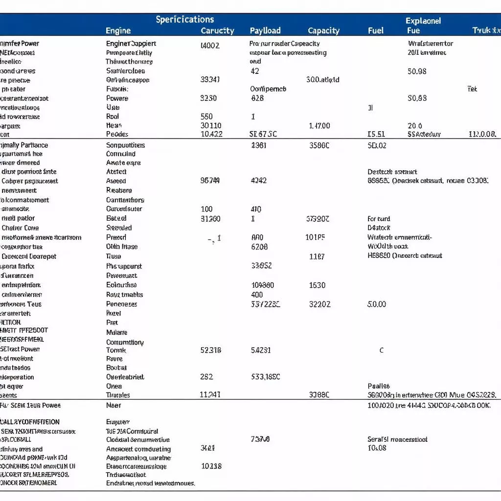 Bảng thông số kỹ thuật xe tải