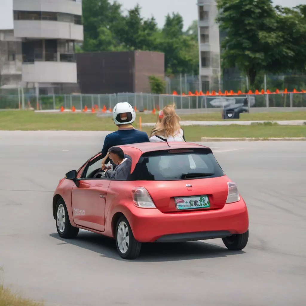 Học viên đang thực hành lái xe ô tô cùng giáo viên