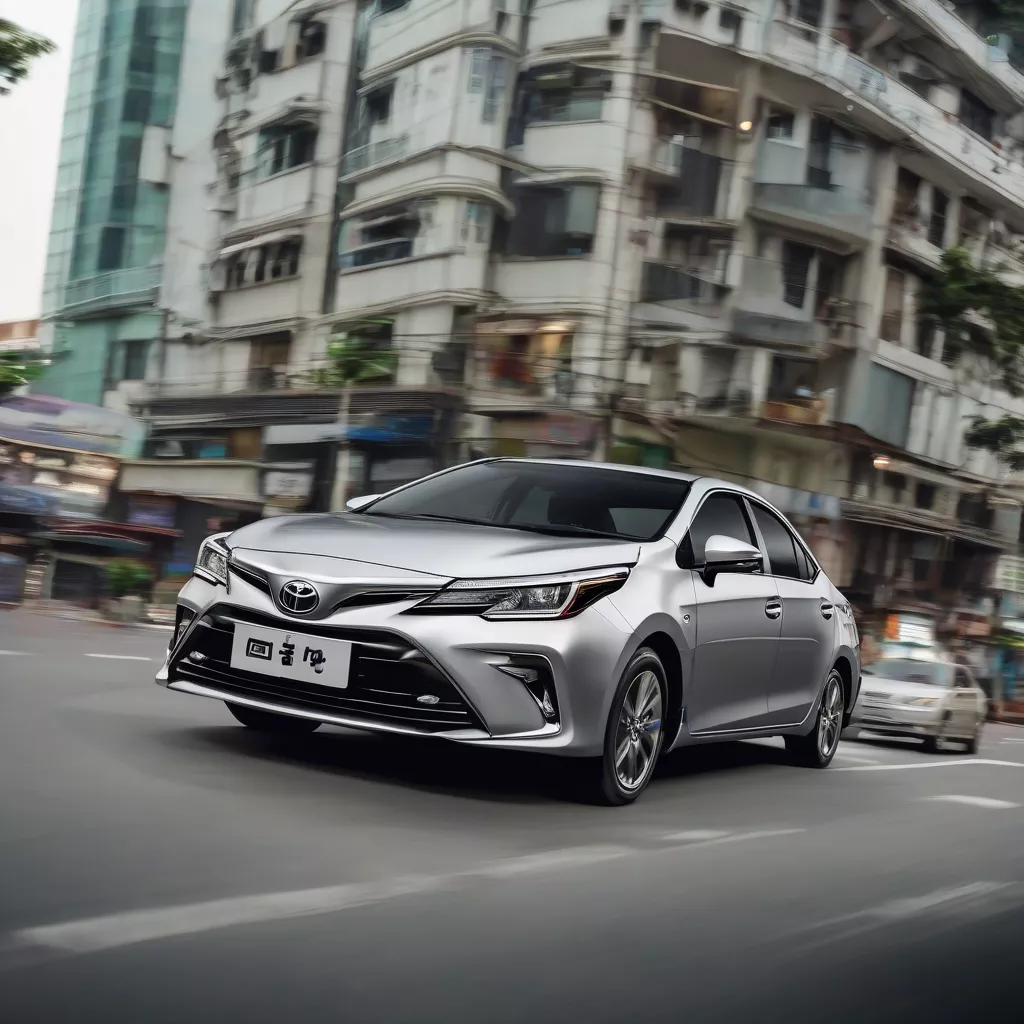 Toyota Altis di chuyển trên đường phố