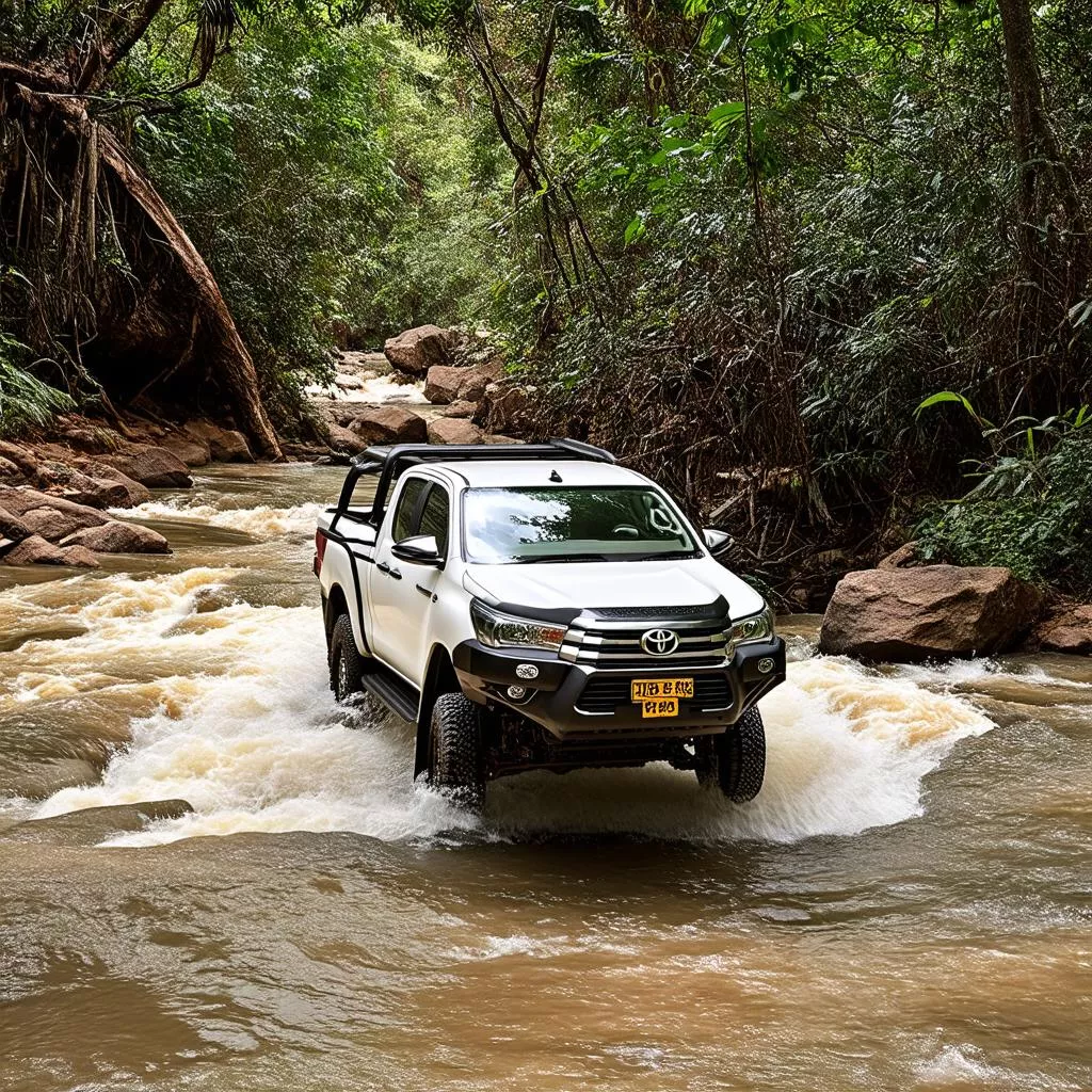 Toyota Hilux driving off-road