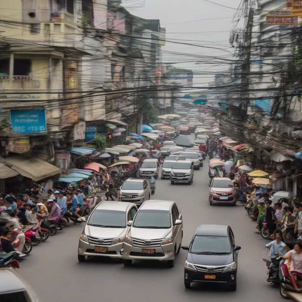 Toyota Innova di chuyển trong phố