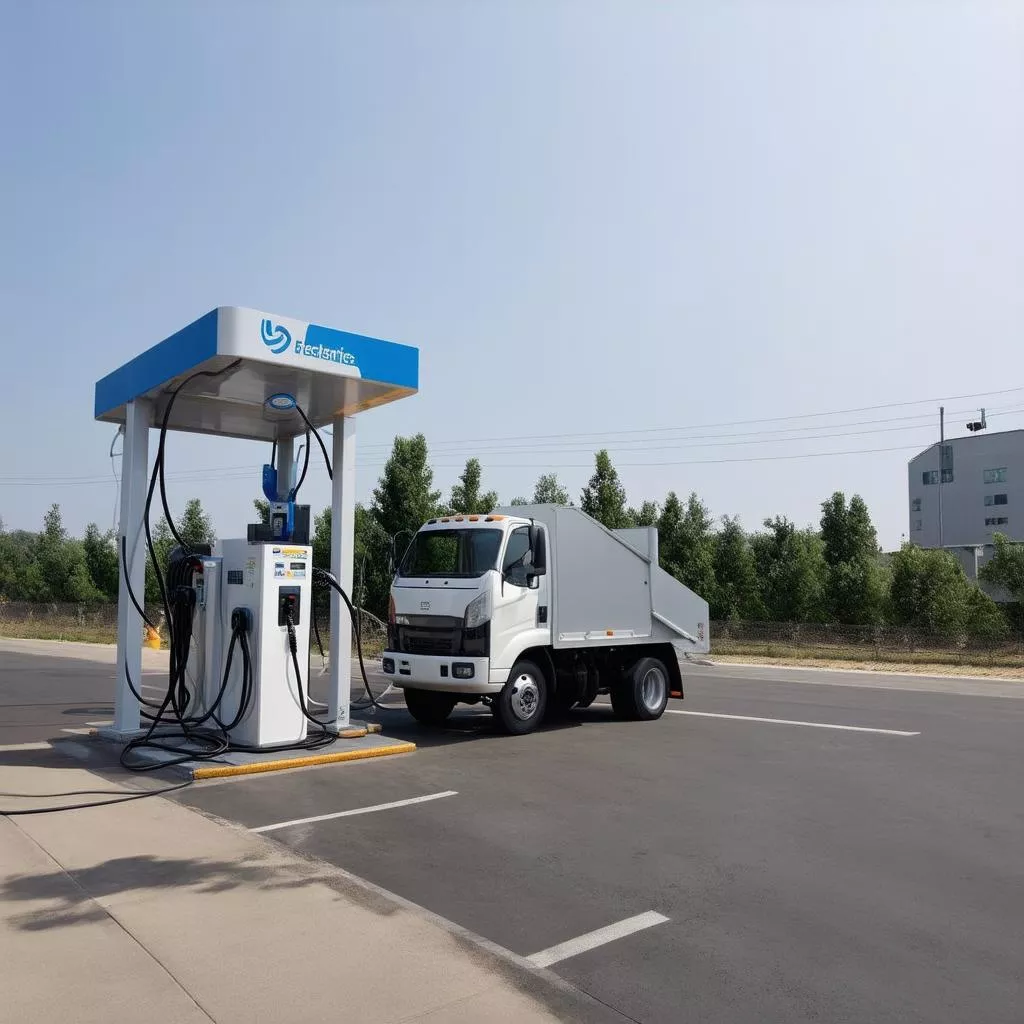 Electric truck charging station