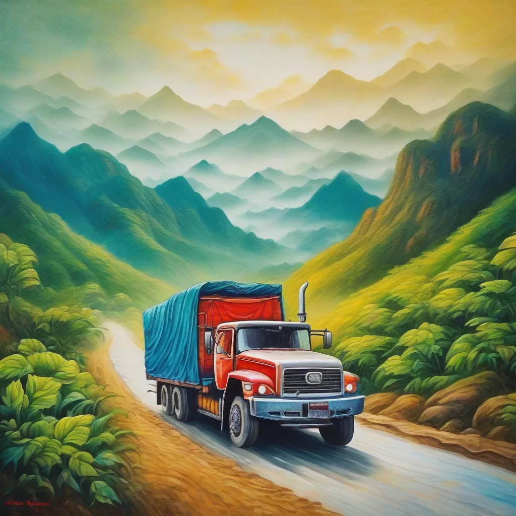 Tranh Ô Tô Tải: Mang May Mắn & Bình An Cho Bác Tài?