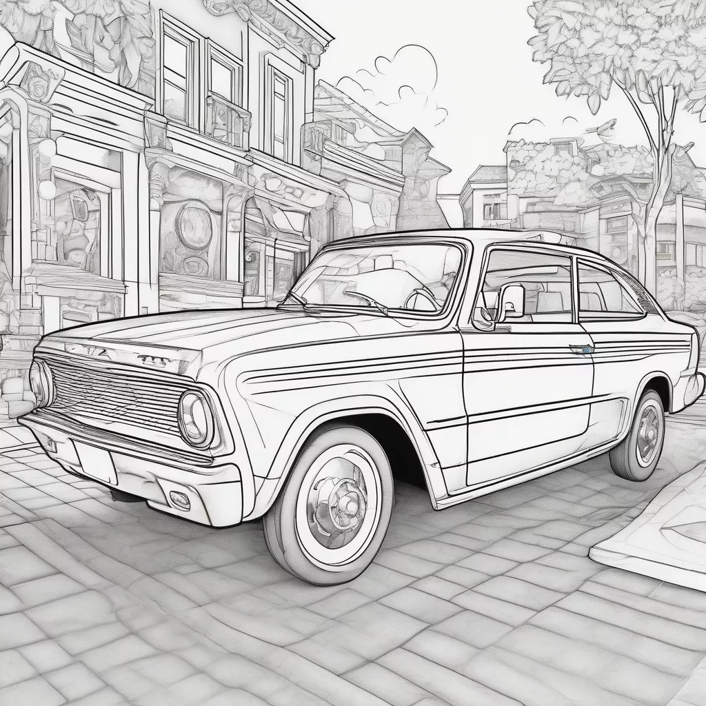 Tranh tô màu ô tô con cho bé