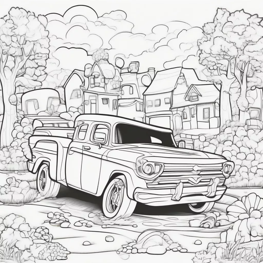 Car coloring pages for kids to practice
