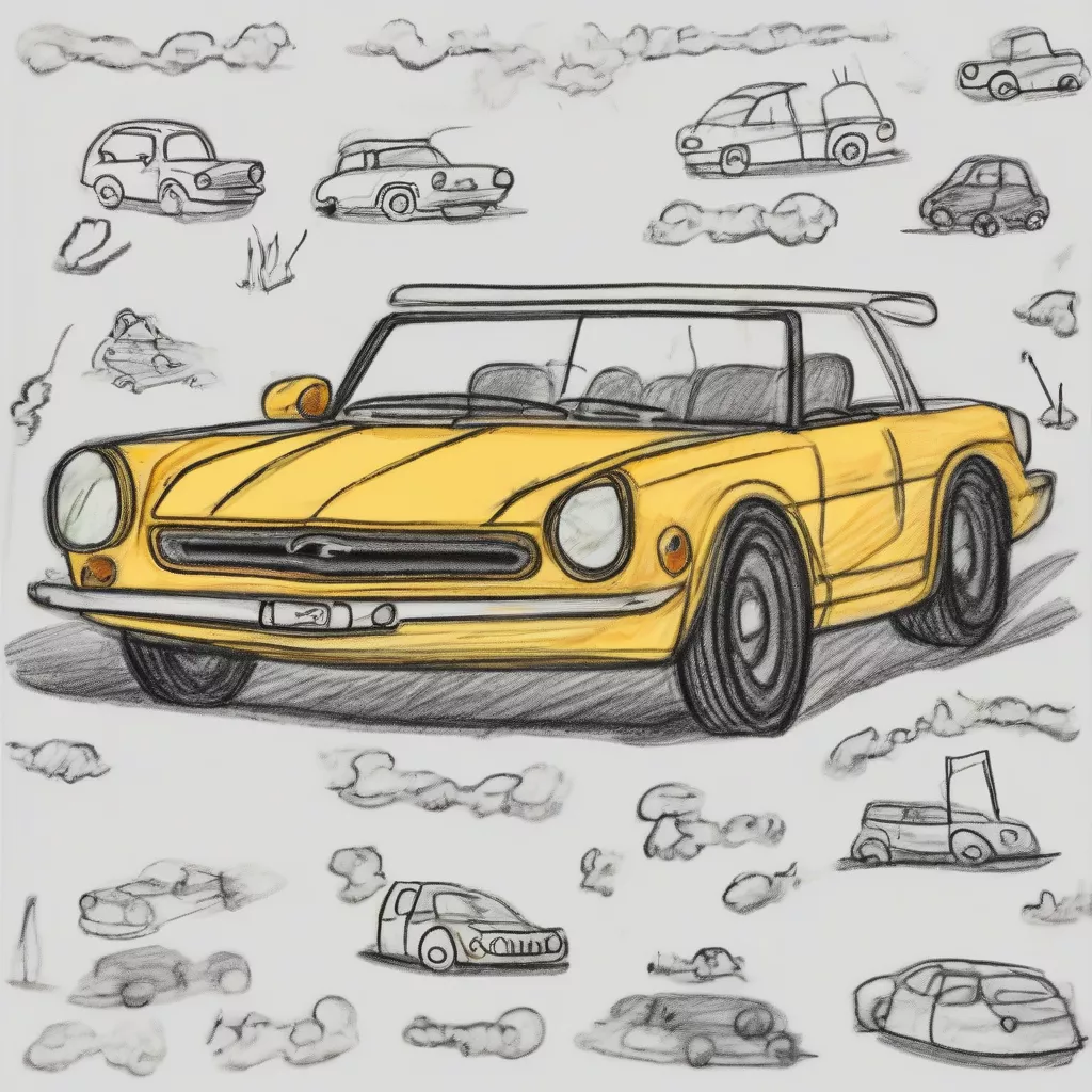 A child's drawing of a truck