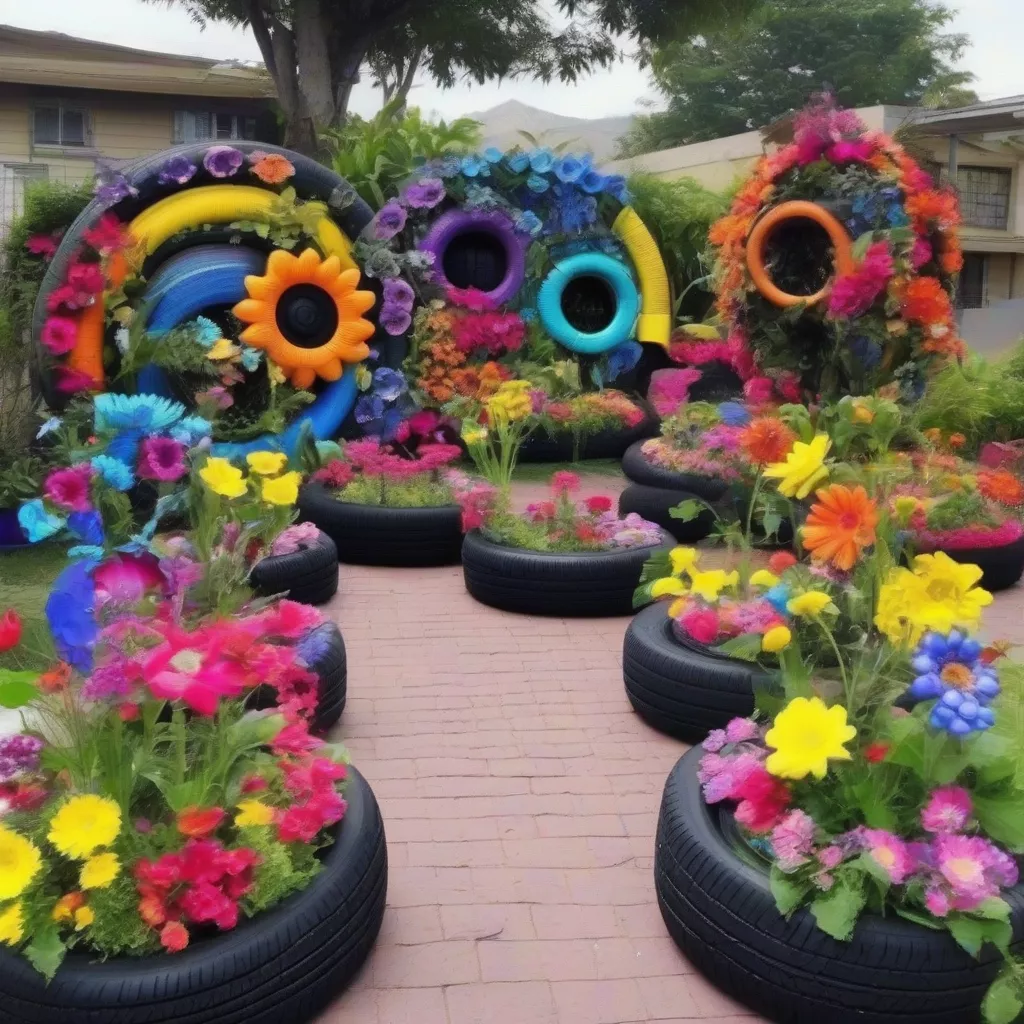 Upcycled Tire Gardens: Unique Flower Planters from Old Tires