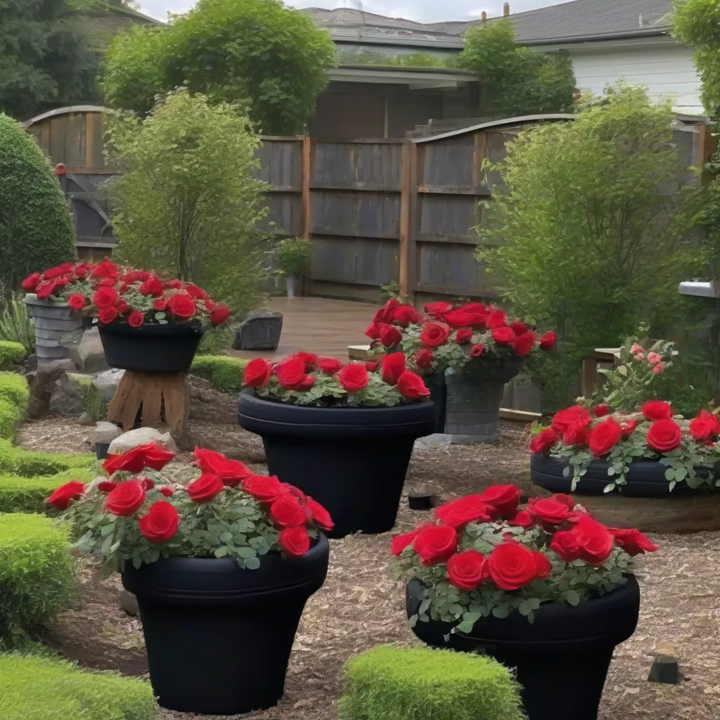 Roses planted in a recycled tire
