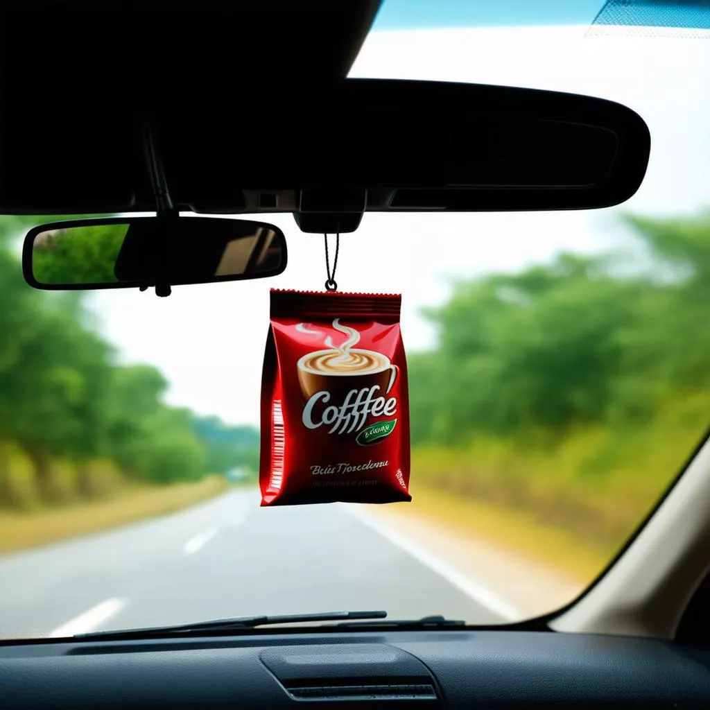 Coffee bag car air freshener