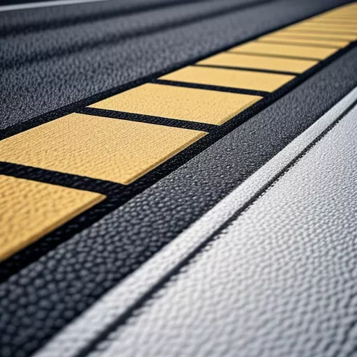 Weiße und gelbe Fahrbahnmarkierungen