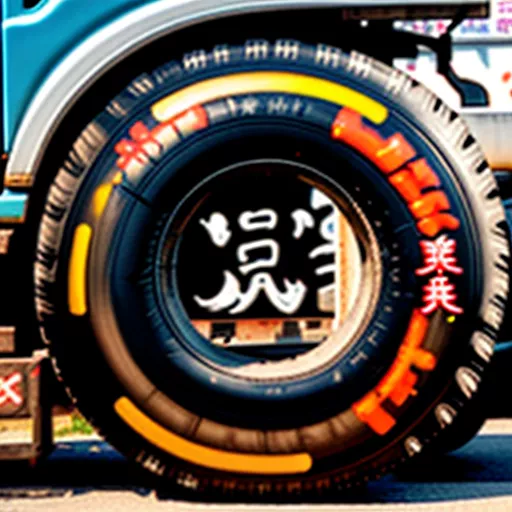 Vẽ lốp xe tải chữ Hán tự Phát