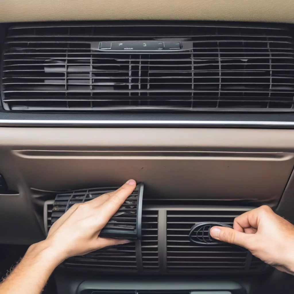 Vệ sinh cửa gió điều hòa ô tô