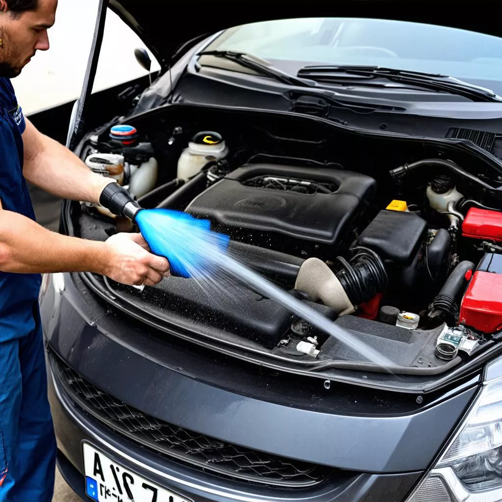 Vệ sinh khoang máy ô tô