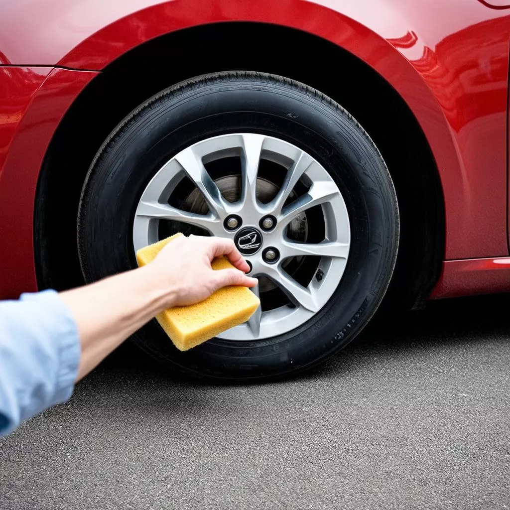 Cleaning car wheels