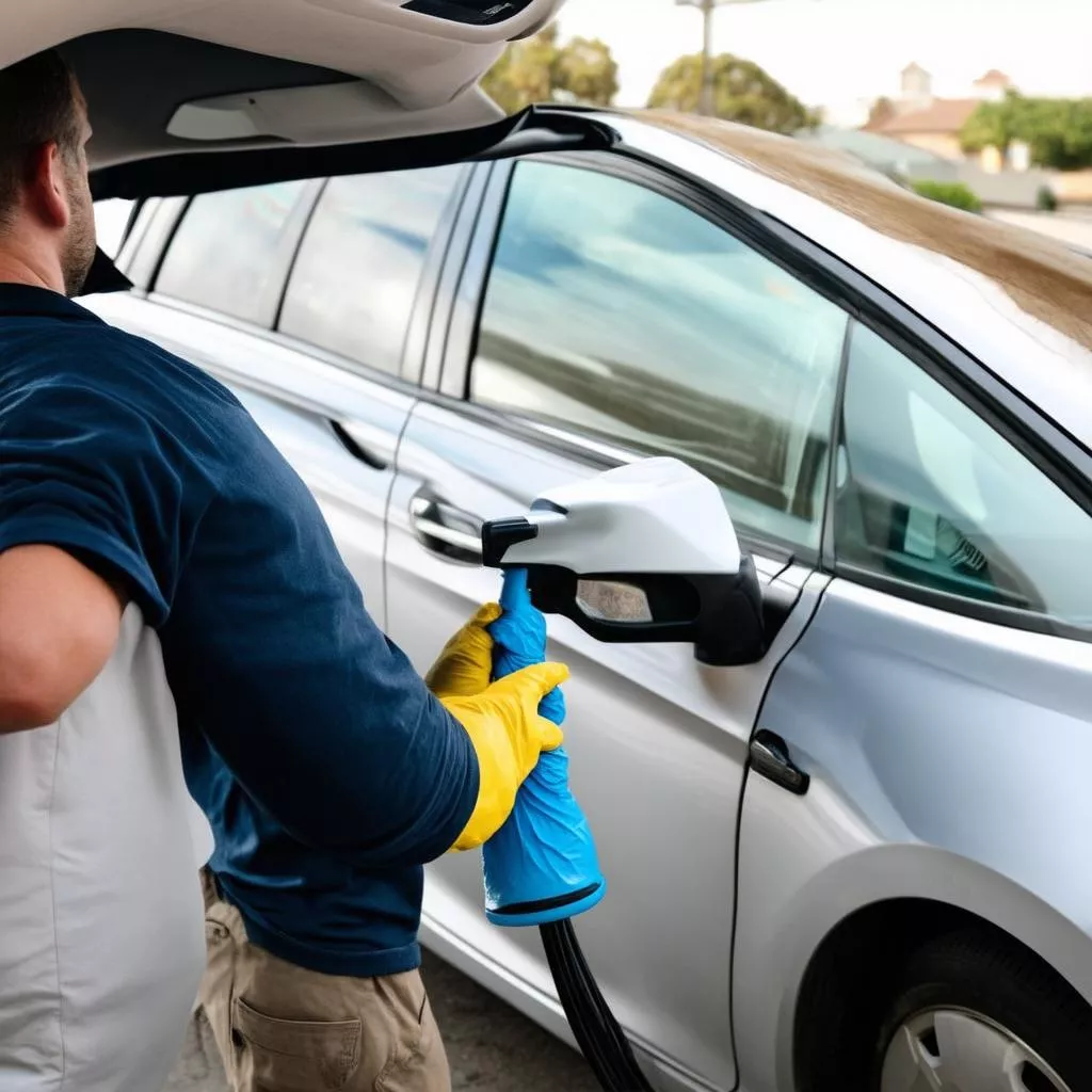 Membersihkan Mobil Bekas