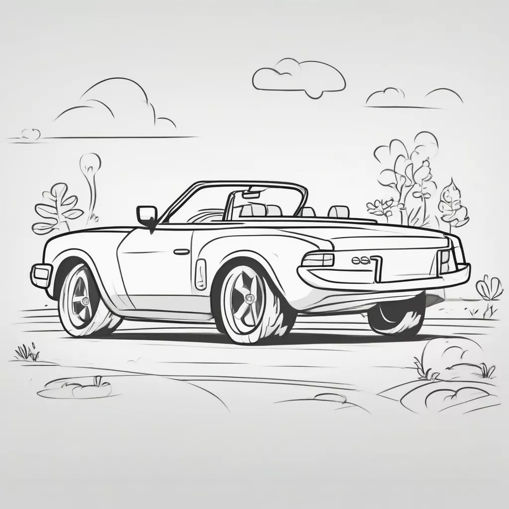 Vẽ xe ô tô mui trần cho bé