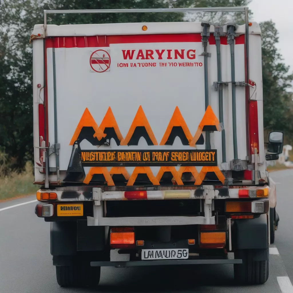 Posizionamento della segnaletica su un camion