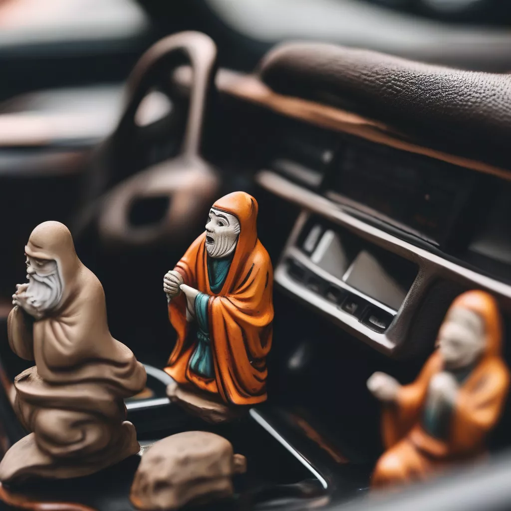 Vị trí đặt tượng 4 chú tiểu trên xe ô tô