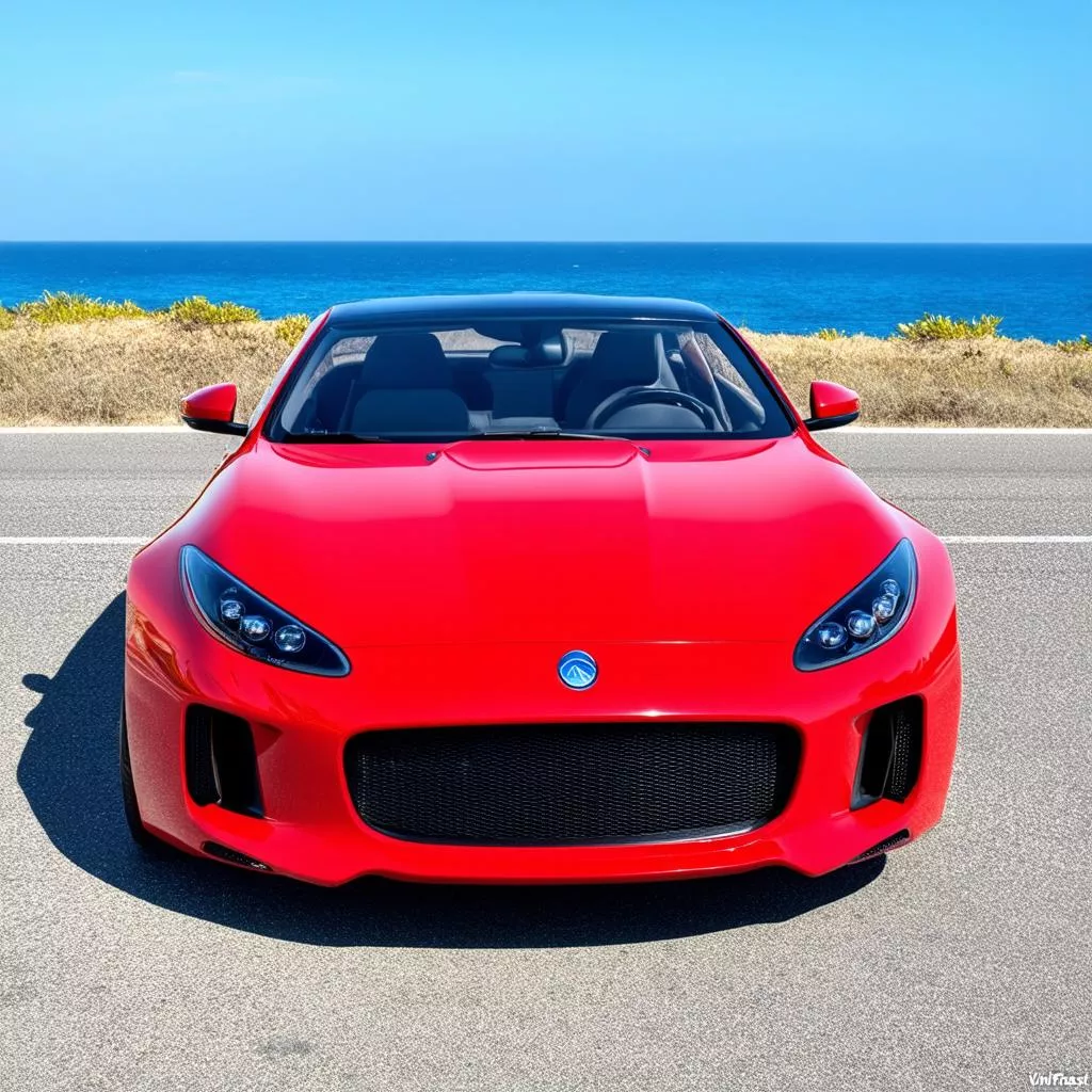 Vinfast Fadil hatchback in an urban setting