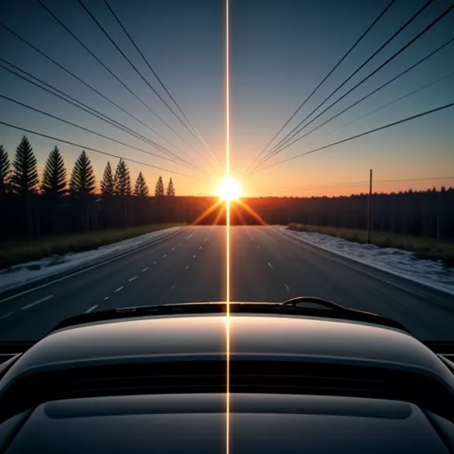 Crack in a truck windshield