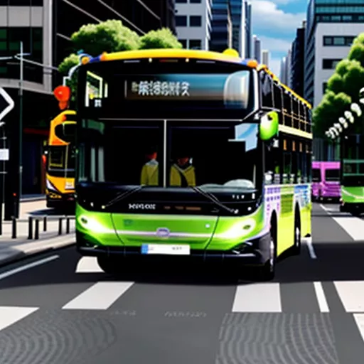 Xe 45 chỗ đang di chuyển trên đường phố