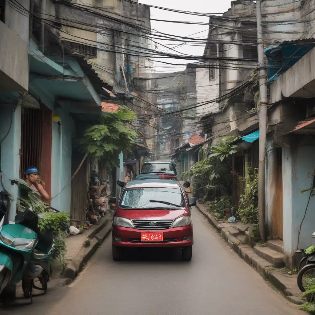 Xe 7 chỗ trong ngõ nhỏ