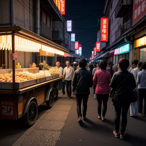 三轮车炸鱼丸摊位