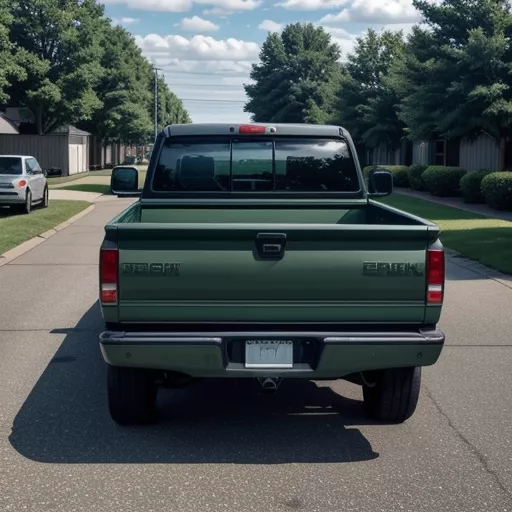 Green Tonneau Cover on a Pickup Truck