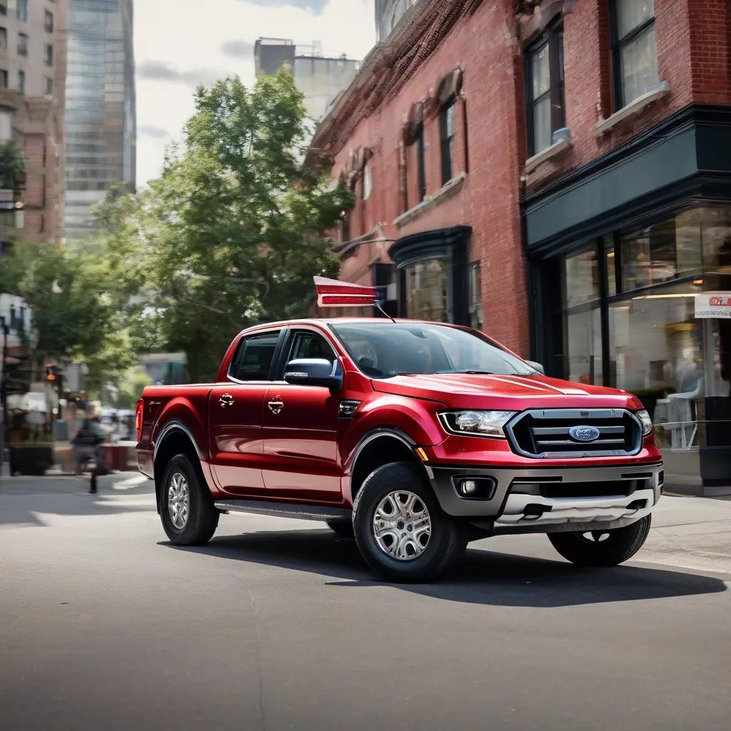 Xe bán tải Ford Ranger màu đỏ