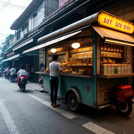 Carrinha de comida rápida em Hanoi