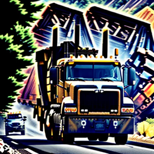 मिट्टी और पत्थर ढोता 5 एक्सल डम्पर ट्रक