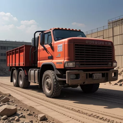 Camião basculante Chenglong 3 eixos a descarregar