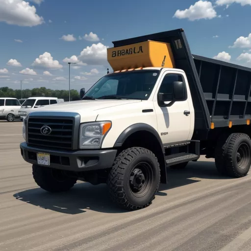 Used Hyundai dump truck parked at a lot