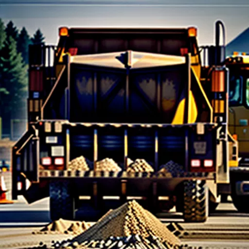 建設現場のダンプカー