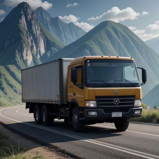 Xe ben Dongfeng Trường Giang 8T5 2 cầu di chuyển trên đường núi