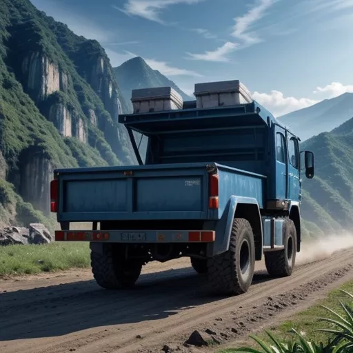 Dongfeng Truong Giang 8T5 dump truck climbing a hill