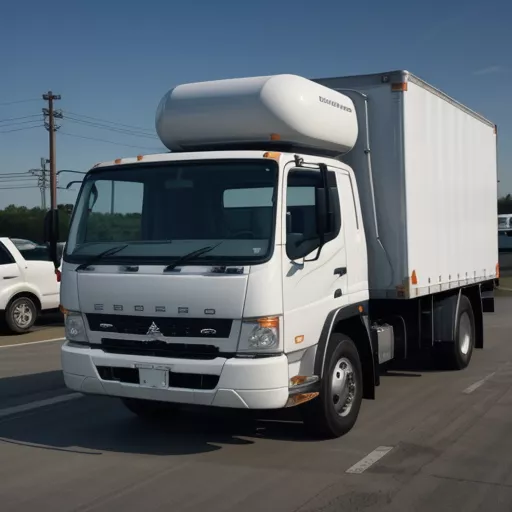 White Fuso 3T4 tipper truck parked at a construction site