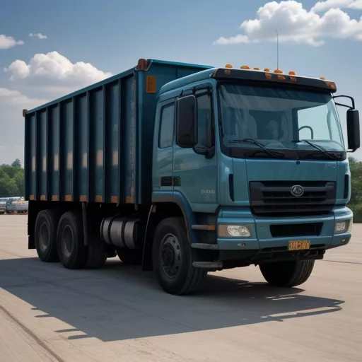 Xe ben Hoa Mai 2T35 - HD2350A-E4TD màu xanh đang đổ vật liệu