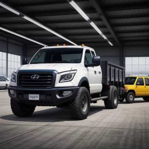 Camião basculante Hyundai New Mighty 7 toneladas 2017 numa concessionária