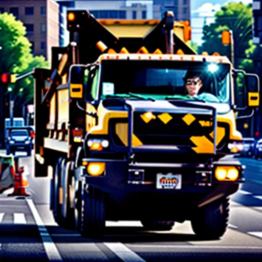 Xe ben nho gia re đang di chuyển trên đường phố