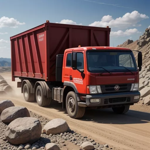 陕汽M3000四桥17吨自卸车正在倾倒土石