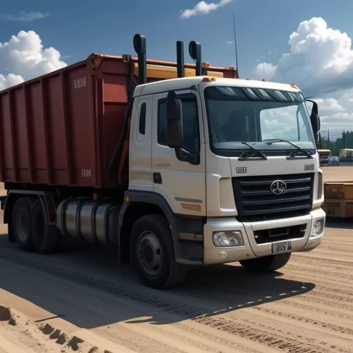 Camion benne Tera en train de décharger