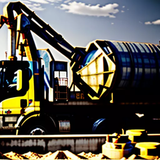 Xe bồn bê tông đang đổ bê tông